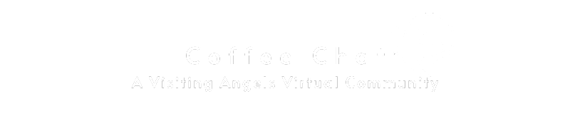 Visiting Angels Coffee Chat Logo - White